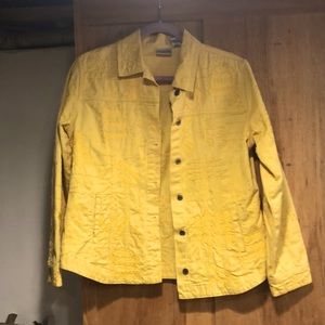 Chicos size 1 (reg size 8) yellow cotton summer jacket